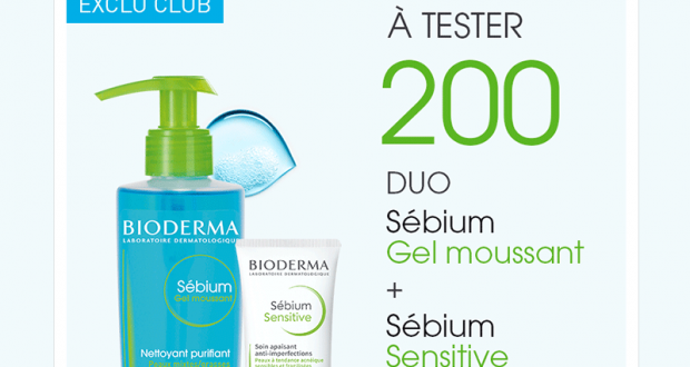 200 Duo Sébium Gel moussant et Sébium Sensitive de Bioderma à tester