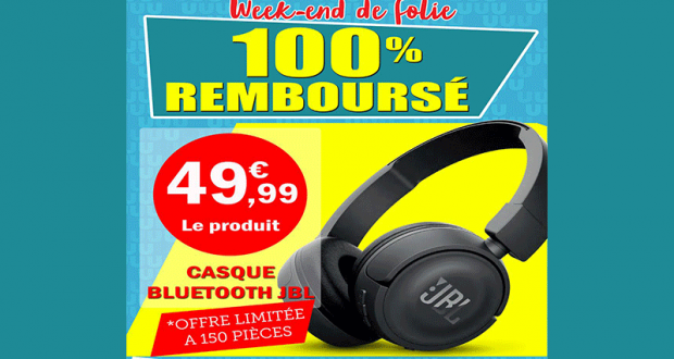 Casque sans-fil JBL - Bluetooth 100% remboursé