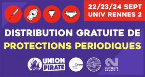 Distribution gratuite de protections périodiques [Étudiantes]