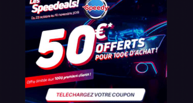 1000 bons d'achat Speedy de 50 euros offerts