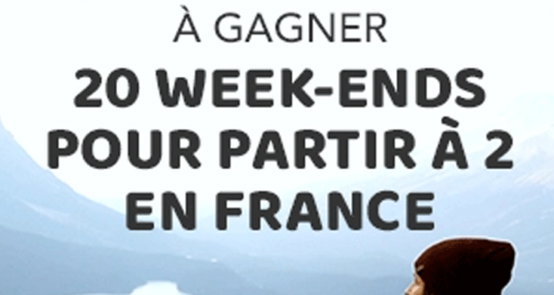 20 week-ends pour partir à 2 en France offerts