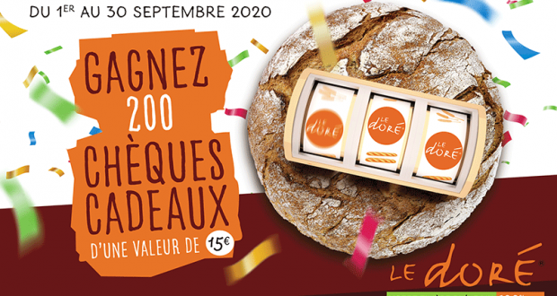 200 chèques cadeaux Le Doré de 15 euros offerts