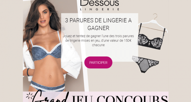 3 parures de lingerie offertes