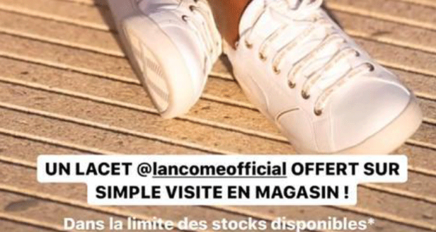 Lacet Lancôme offert sur simple visite