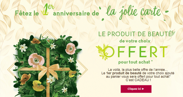 Produit Yves Rocher au choix gratuit