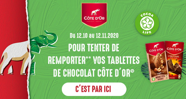 10 lots de 4 tablettes de chocolat offerts