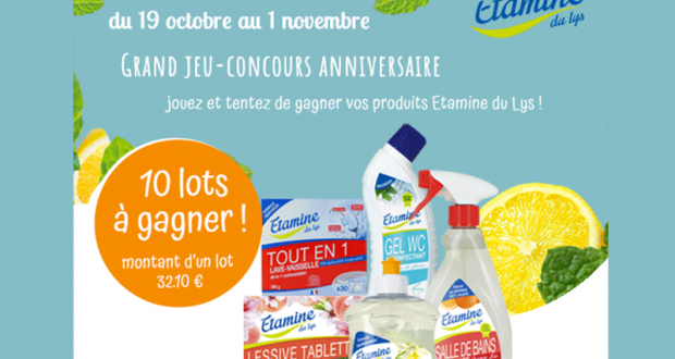 10 lots de produits Etamine du Lys offerts