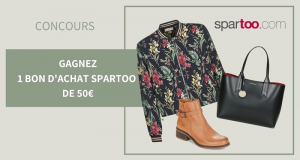 12 bons d'achats Spartoo de 50 euros offerts