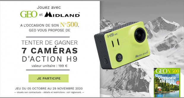 7 caméras vidéo Midland offertes