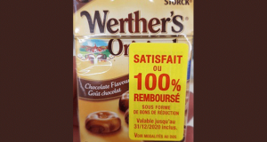 Bonbons Goût Chocolat Sans Sucres Werther’s Original 100% Remboursé