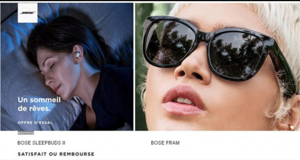 Lunettes Audio ou Oreillettes de Sommeil BOSE 100% Remboursé