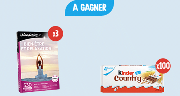100 paquets de Kinder Country offerts