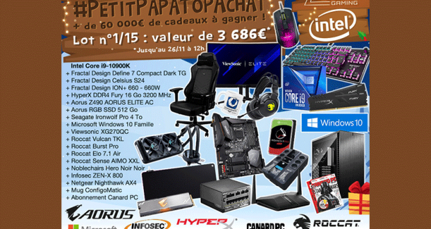15 lots de matériel informatique offerts (Valeur unitaire 4183 euros)