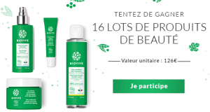 16 coffrets 4 produits de soins Biovive offerts