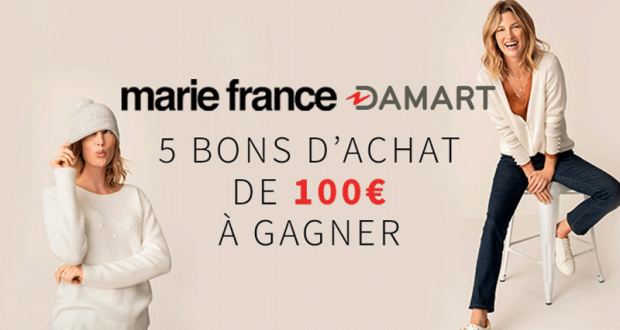 5 bons d’achat Damart de 100 euros offerts