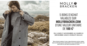 5 bons d’achat Mollybracken de 100€ offerts