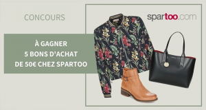 5 bons d'achat Spartoo de 50 euros offerts