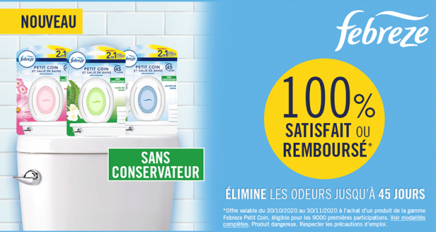 Petit Coin de Salle de bains Febreze 100% Remboursé