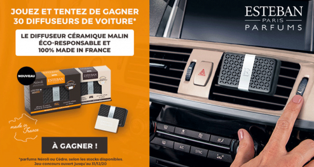 30 diffuseurs céramiques de voiture Estéban offerts