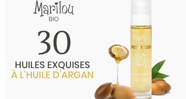 30 huiles exquises à l'huile d'argan marilou bio à tester