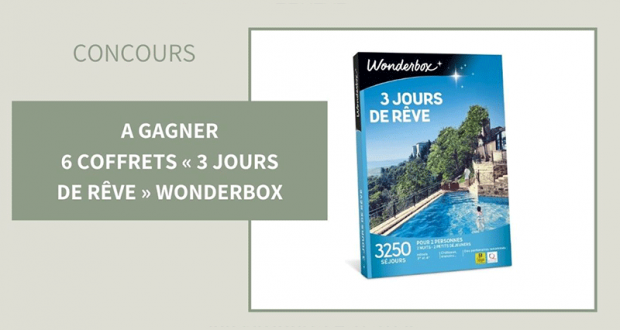 6 coffrets Wonderbox 3 jours de rêve offerts