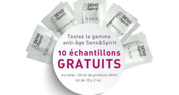 Échantillons gratuits de soins anti-âge Sens & Spirit