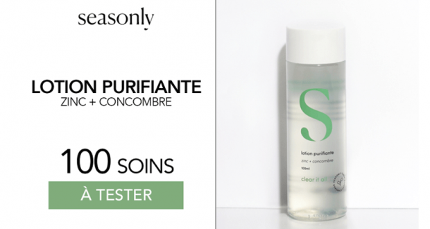 100 Soins Lotions purifiantes de Seasonly à tester