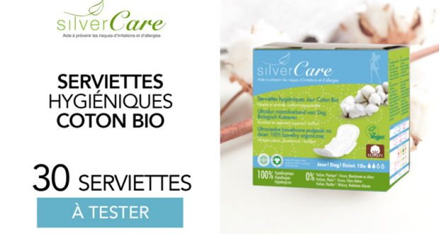 30 Serviettes Hygiéniques Jour en Coton Bio de Silvercare à tester