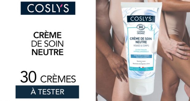 30 crèmes de soin neutre de Coslys à tester