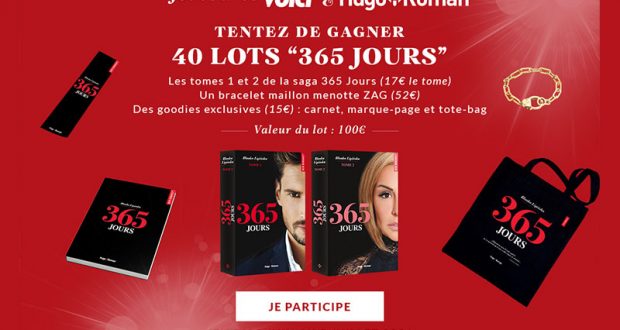 40 coffrets 365 jours offerts (2 romans + 1 bracelet + des goodies)