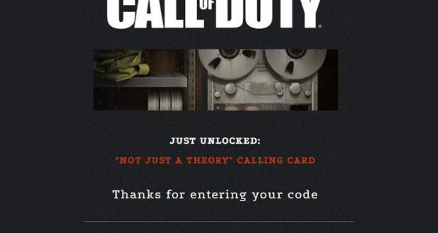 Carte visite gratuite pour Call of Duty