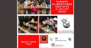 Distribution gratuite de paniers alimentaires et d'hygiène