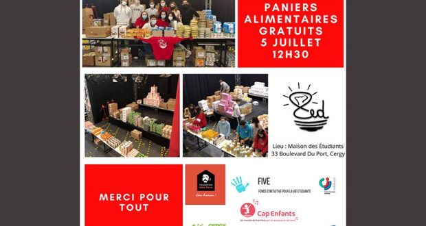 Distribution gratuite de paniers alimentaires et d'hygiène