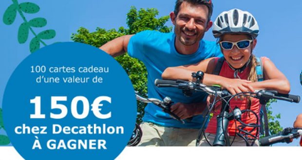 100 cartes cadeaux Decathlon de 150€ offertes