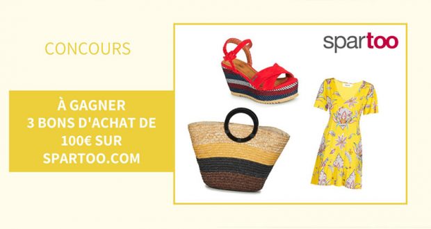 3 bons d'achat Spartoo de 100 euros offerts