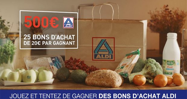 25 bons d'achat ALDI de 20 euros offerts