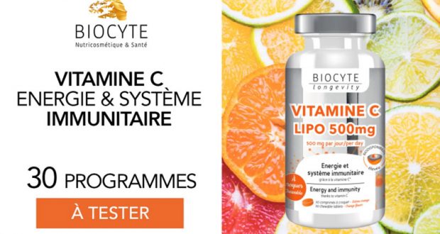30 Vitamine C Lipo à Croquer de Biocyte à tester