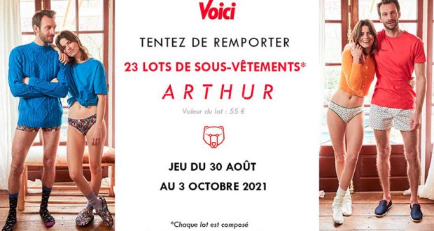 23 lots de sous-vêtements Arthur offerts