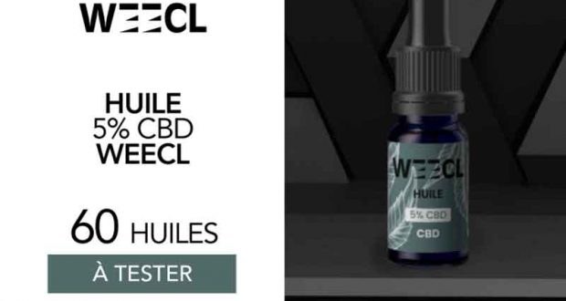 60 Huile CBD 10% base huile vierge de chanvre Weecl à tester