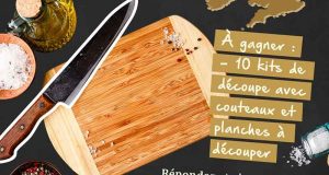 10 kits offerts composés de 6 couteaux à steak + 1 planche à découper