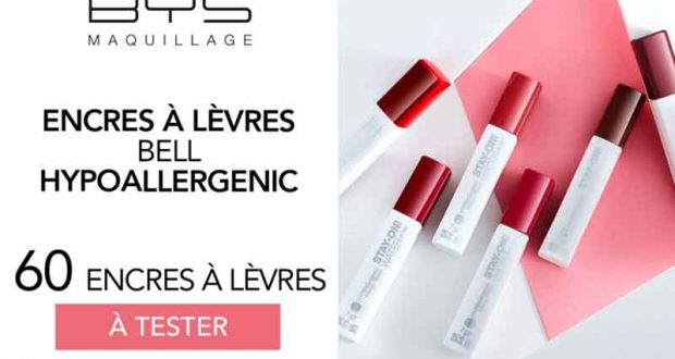 60 Encres à Lèvres BELL Hypoallergenic BYS Maquillage à tester