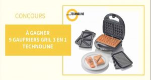 9 gaufriers gril 3 en 1 Technoline offerts