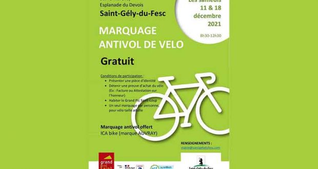 Marquage antivol vélo gratuit