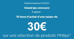 15 bons d'achat Philips de 30 euros offerts