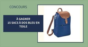 15 sacs à dos bleu en toile offerts