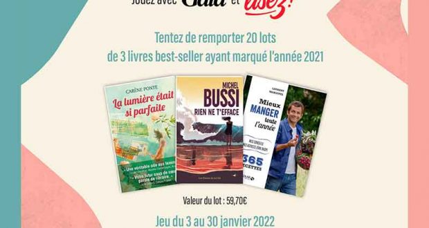 20 lots de 3 livres de la rentrée 2021 offerts