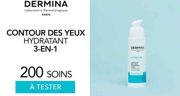 200 Contours des Yeux Hydratant 3-en-1 Hydralina Dermina à tester