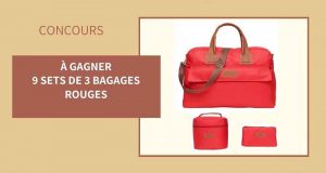 9 sets de 3 bagages rouges offerts