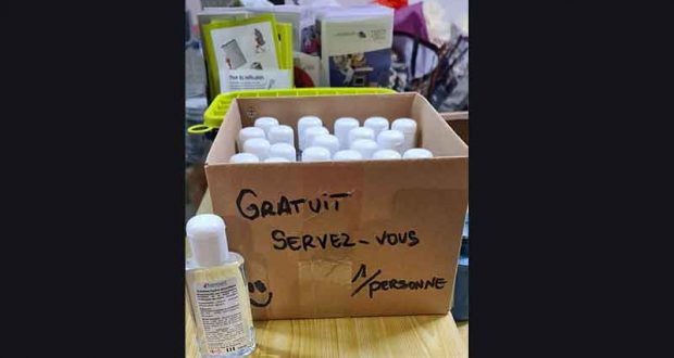 Distribution Gratuite de solution hydro-alcoolique 100ml