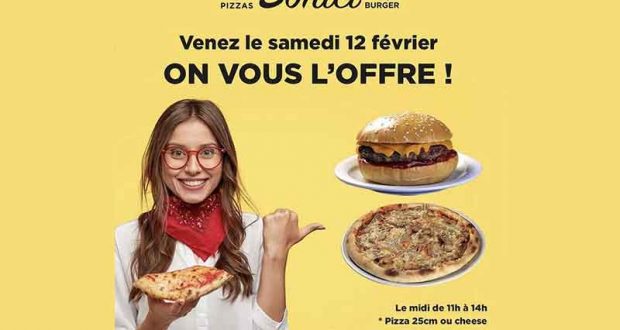 1 Pizza ou 1 Cheeseburger offert chez Pizza Bonici